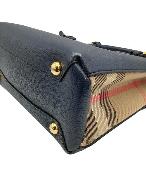 BURBERRY（バーバリー）BURBERRY (バーバリー) BANNER BAG HOUSE CHECK 2WAYバッグ 4023703 ネイビー×ベージュの古着・服飾アイテム