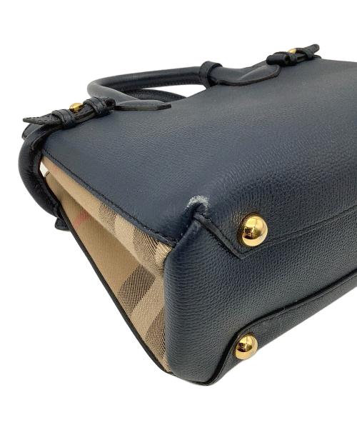 BURBERRY（バーバリー）BURBERRY (バーバリー) BANNER BAG HOUSE CHECK 2WAYバッグ 4023703 ネイビー×ベージュの古着・服飾アイテム