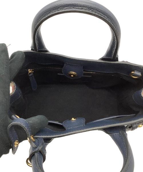 BURBERRY（バーバリー）BURBERRY (バーバリー) BANNER BAG HOUSE CHECK 2WAYバッグ 4023703 ネイビー×ベージュの古着・服飾アイテム