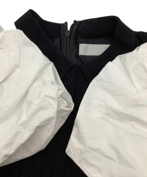 CELFORD（セルフォード）CELFORD (セルフォード) シャツレイヤードニットプルオーバー ブラック×ホワイト サイズ:38の古着・服飾アイテム