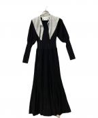 Apuweiser-richeアプワイザーリッシェ）の古着「2WAY衿付きニットワンピース」｜ブラック