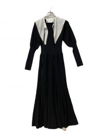 Apuweiser-riche（アプワイザーリッシェ）の古着「2WAY衿付きニットワンピース」｜ブラック