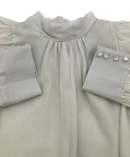 Snidel（スナイデル）Snidel (スナイデル) ハーフスリーブオーガンジーブラウス ミント サイズ:1の古着・服飾アイテム