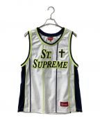 SUPREMEシュプリーム）の古着「タンクトップ」｜ホワイト×ネイビー×ライム