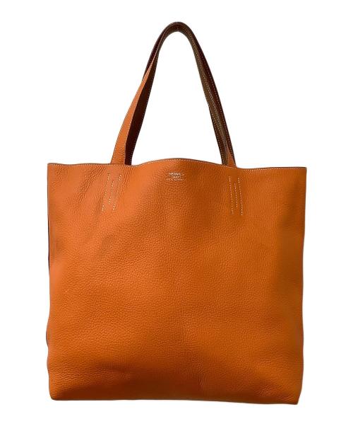 HERMES（エルメス）HERMES (エルメス) ドゥブルセンス40リバーシブルトートバッグ オレンジ×ブラウンの古着・服飾アイテム