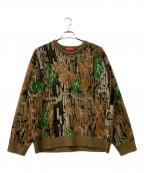 SUPREMEシュプリーム）の古着「厚手ニット　ブラウン×グリーン　Trebark Camo Sweater　」｜ブラウン