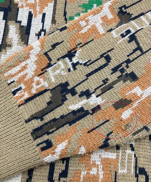 SUPREME（シュプリーム）SUPREME (シュプリーム) 厚手ニット　ブラウン×グリーン　Trebark Camo Sweater　 ブラウン サイズ:Lの古着・服飾アイテム