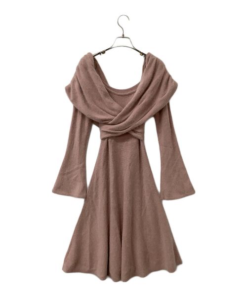 Snidel（スナイデル）Snidel (スナイデル) オフショルニットワンピース ピンク サイズ:Fの古着・服飾アイテム
