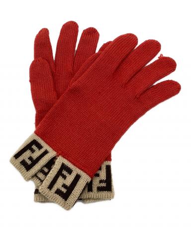 Fendi ロゴ入り ベージュ手袋 40256-23145-9-1w.jpg