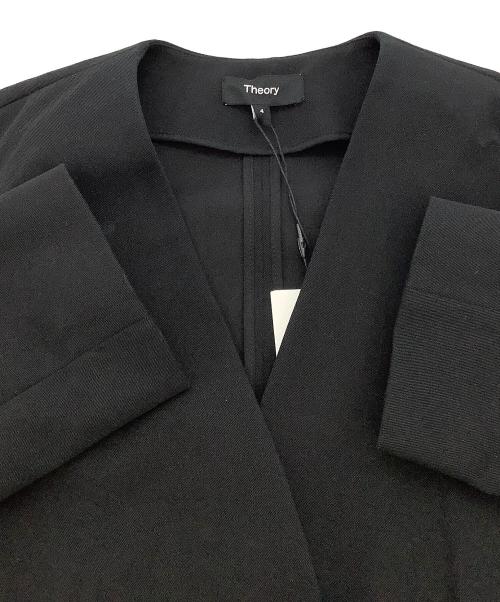 theory（セオリー）theory (セオリー) ノーカラージャケット TWILL BISTRETCH LINDRAYIA B ブラック サイズ:4の古着・服飾アイテム