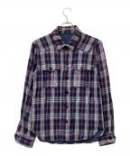 NIGEL CABOURNナイジェルケーボン）の古着「長袖シャツ リバーシブルネルシャツ」｜パープル×ネイビー