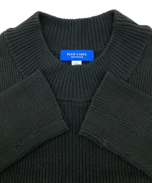 BLUE LABEL CRESTBRIDGE（ブルーレーベルクレストブリッジ）BLUE LABEL CRESTBRIDGE (ブルーレーベルクレストブリッジ) ドッキングニットワンピース ブラック×カーキ サイズ:38の古着・服飾アイテム
