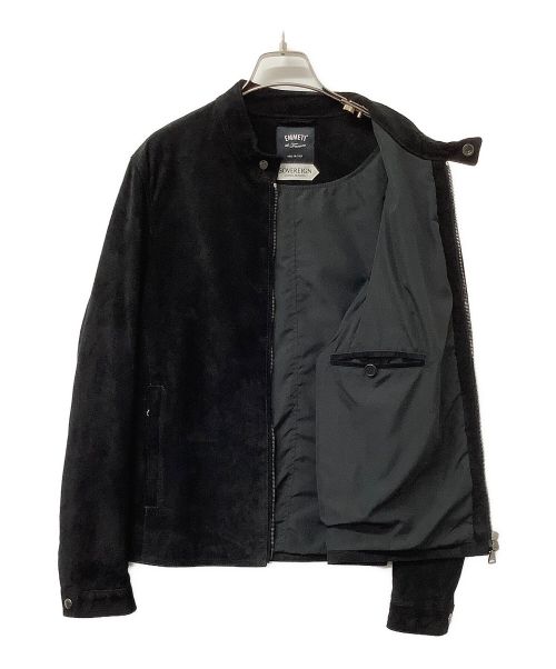 EMMETI（エンメティ）EMMETI (エンメティ) スウェードジャケット ブラック サイズ:50の古着・服飾アイテム