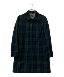 A.P.C.（アーペーセー）の古着「コート チェック柄ウールコート」｜グリーン×ネイビー