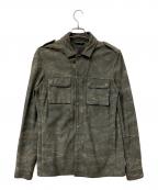 ALL SAINTSオールセインツ）の古着「レザージャケット TACKTON SHIRT」｜グレー