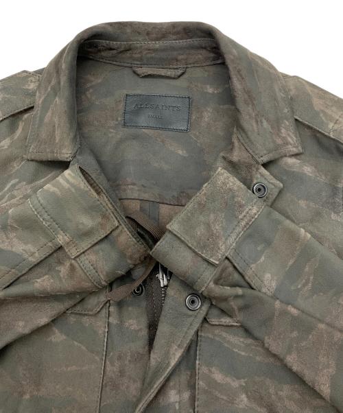 ALL SAINTS（オールセインツ）ALL SAINTS (オールセインツ) レザージャケット TACKTON SHIRT グレー サイズ:SMALLの古着・服飾アイテム