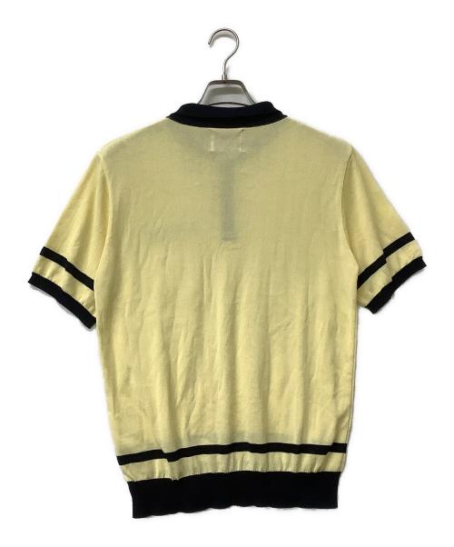 son of the cheese（サノバチーズ）son of the cheese (（サノバチーズ）) 半袖ニット Border KNIT Polo イエロー×ネイビー サイズ:Sの古着・服飾アイテム