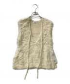 FRAY IDフレイ アイディー）の古着「ディープＶネックジャギーニットベスト」｜ホワイト