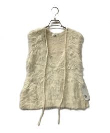 FRAY ID（フレイ アイディー）の古着「ディープＶネックジャギーニットベスト」｜ホワイト