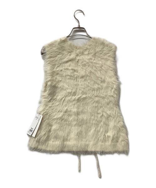 FRAY ID（フレイ アイディー）FRAY ID (フレイ アイディー) ディープＶネックジャギーニットベスト ホワイト サイズ:F 未使用品の古着・服飾アイテム