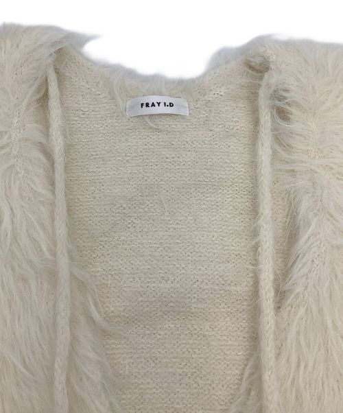 FRAY ID（フレイ アイディー）FRAY ID (フレイ アイディー) ディープＶネックジャギーニットベスト ホワイト サイズ:F 未使用品の古着・服飾アイテム