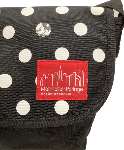 Manhattan Portage（マンハッタンポーテージ）Manhattan Portage (マンハッタンポーテージ) DISNEY (ディズニー) Manhattan Portage×Disneyショルダーバッグ ドット柄 ブラック×ホワイトの古着・服飾アイテム