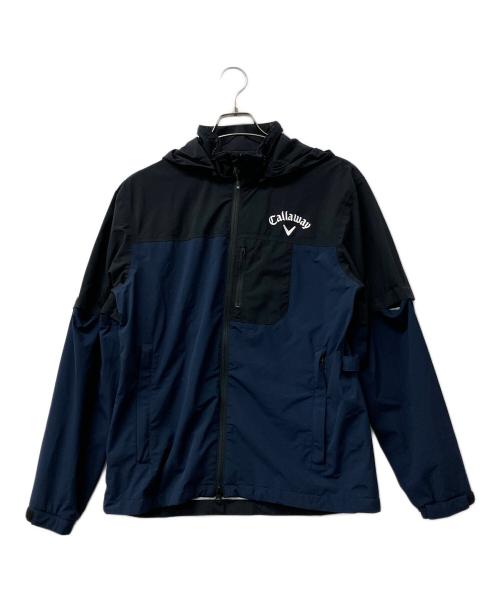 Callaway（キャロウェイ）Callaway (キャロウェイ) ストレッチ4WAYセットアップレインウェア ブラック×ネイビー サイズ:M 未使用品の古着・服飾アイテム
