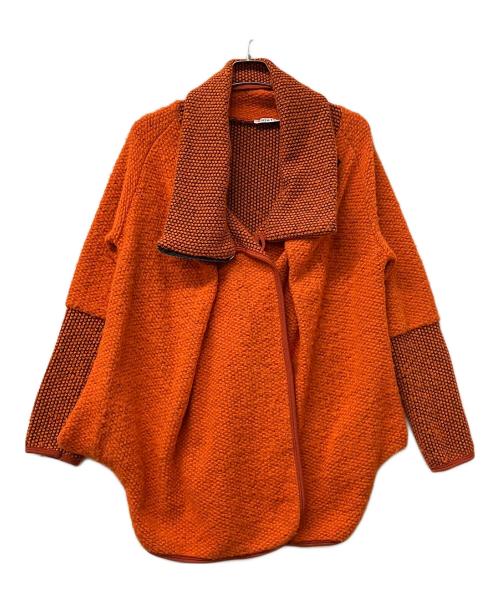 COLETTE（コレット）COLETTE (コレット) ニットジャケット　MADE　IN　ITALY ブラック×オレンジ サイズ:不明の古着・服飾アイテム