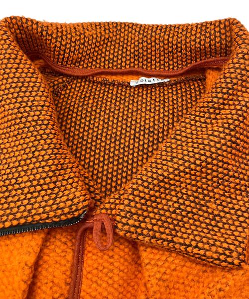 COLETTE（コレット）COLETTE (コレット) ニットジャケット　MADE　IN　ITALY ブラック×オレンジ サイズ:不明の古着・服飾アイテム