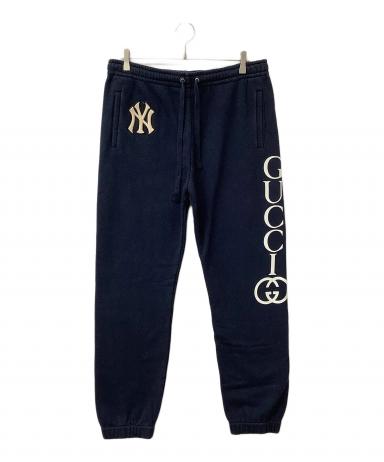 GUCCI グッチ　 サイドストライプロゴスウェットパンツ　値下げ 中古・古着通販】GUCCI (グッチ) NYヤンキースサイドロゴスウェット