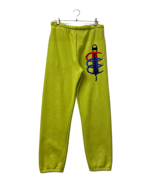 Champion（チャンピオン）Champion (チャンピオン) SUPREME (シュプリーム) スウェットパンツ 黄緑 サイズ:Mの古着・服飾アイテム