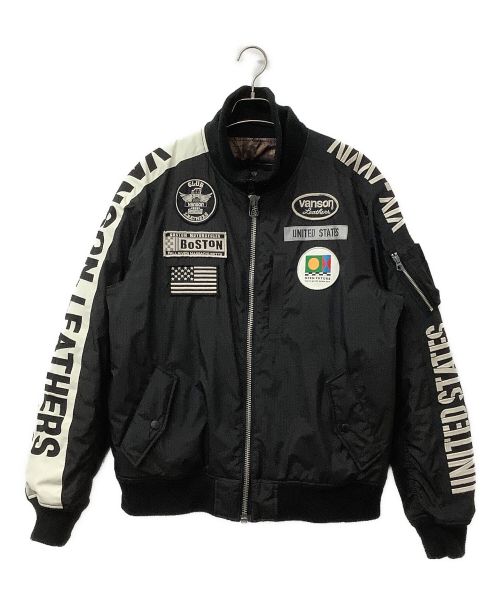 VANSON（バンソン）VANSON (バンソン) フライトジャケット ブラック サイズ:XLの古着・服飾アイテム