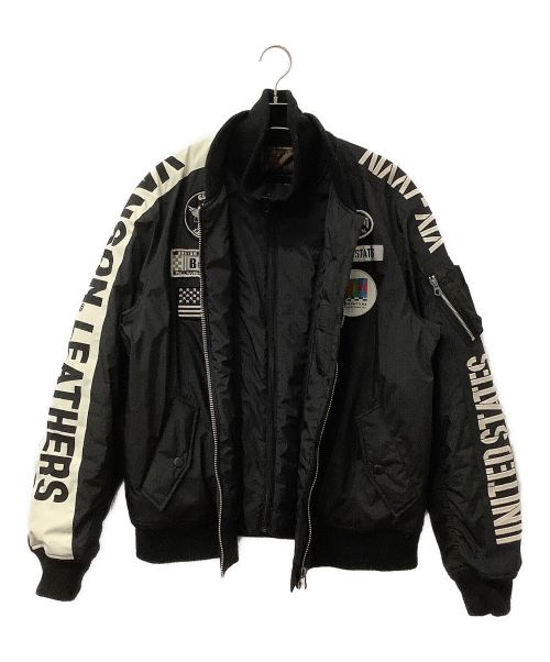 VANSON（バンソン）VANSON (バンソン) フライトジャケット ブラック サイズ:XLの古着・服飾アイテム
