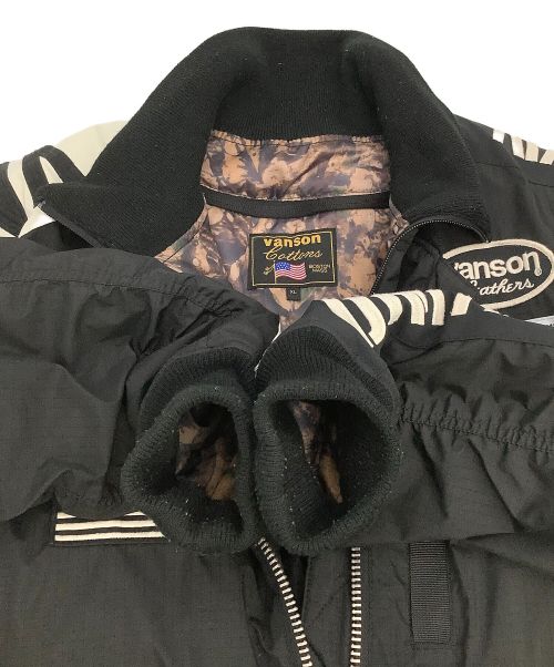 VANSON（バンソン）VANSON (バンソン) フライトジャケット ブラック サイズ:XLの古着・服飾アイテム