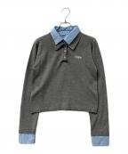 eimy istoireエイミーイストワール）の古着「切替ポロシャツ」｜グレー×ブルー