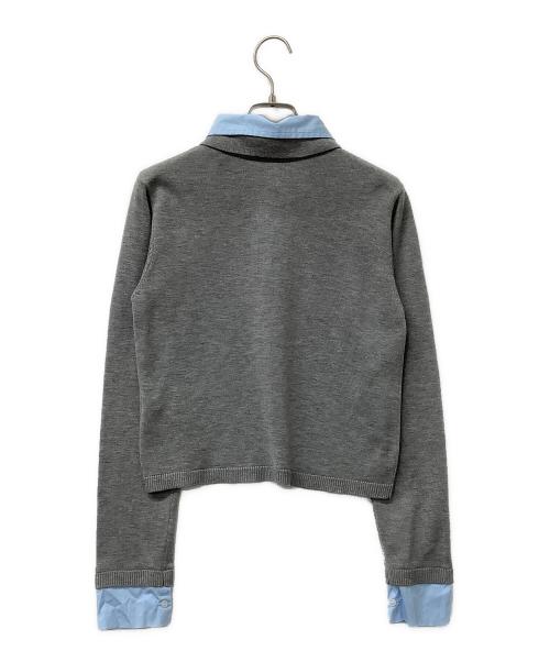 eimy istoire（エイミーイストワール）eimy istoire (エイミーイストワール) 切替ポロシャツ グレー×ブルー サイズ:Fの古着・服飾アイテム