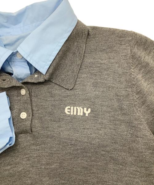 eimy istoire（エイミーイストワール）eimy istoire (エイミーイストワール) 切替ポロシャツ グレー×ブルー サイズ:Fの古着・服飾アイテム