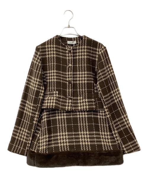 darich（ダーリッチ）darich (ダーリッチ) セットアップスーツ ブラウン×ベージュ サイズ:Freeの古着・服飾アイテム