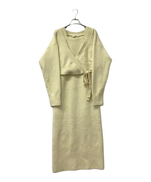 Snidel（スナイデル）Snidel (スナイデル) カシュクールカーディガンセットキャミワンピース イエロー サイズ:ONE SIZEの古着・服飾アイテム