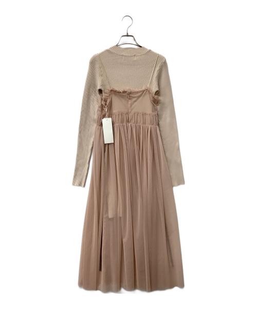 Lily Brown（リリーブラウン）Lily Brown (リリーブラウン) ニットコンビチュールワンピース ピンク サイズ:Fの古着・服飾アイテム