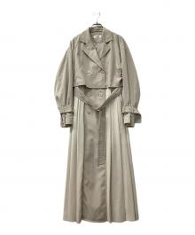 Snidel（スナイデル）の古着「3WAYプリーツトレンチ」｜ベージュ×ホワイト