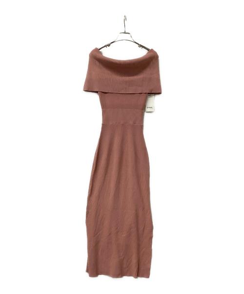 Snidel（スナイデル）Snidel (スナイデル) オフショルロングニットワンピース ピンク サイズ:Fの古着・服飾アイテム