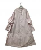 emmiエミ）の古着「デザインスリーブシャツワンピース」｜ピンク