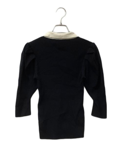 Snidel（スナイデル）Snidel (スナイデル) ニットカラーパフスリリブプルオーバー ブラック サイズ:Fの古着・服飾アイテム