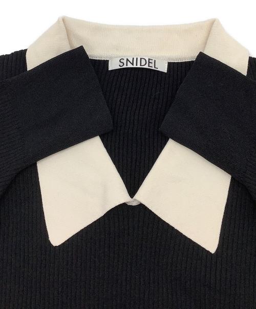 Snidel（スナイデル）Snidel (スナイデル) ニットカラーパフスリリブプルオーバー ブラック サイズ:Fの古着・服飾アイテム