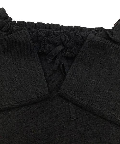 darich（ダーリッチ）darich (ダーリッチ) オフショルダーフリルニットミニワンピース ブラック サイズ:Free 未使用品の古着・服飾アイテム