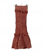 Snidelスナイデル）の古着「ランダムシャーリングスカート」｜レッド