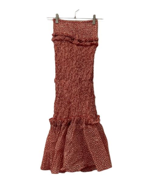 Snidel（スナイデル）Snidel (スナイデル) ランダムシャーリングスカート レッドの古着・服飾アイテム