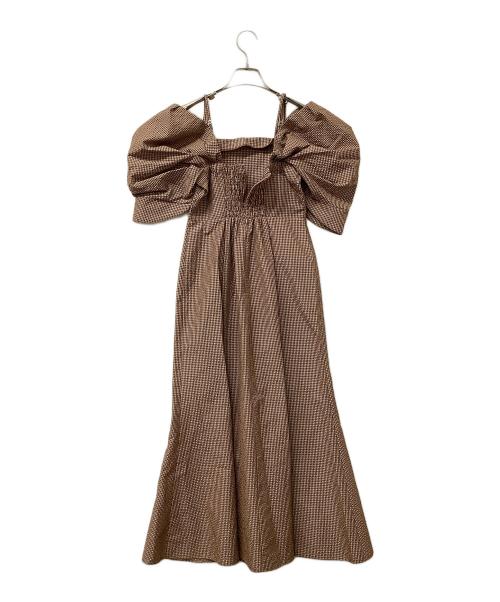 Snidel（スナイデル）Snidel (スナイデル) オフショルキャミマーメイドワンピース ブラウンの古着・服飾アイテム