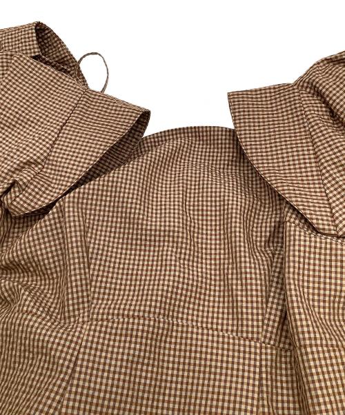 Snidel（スナイデル）Snidel (スナイデル) オフショルキャミマーメイドワンピース ブラウンの古着・服飾アイテム